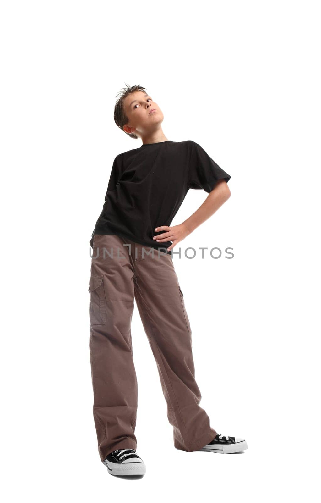 Standing fashion boy youth - low angle