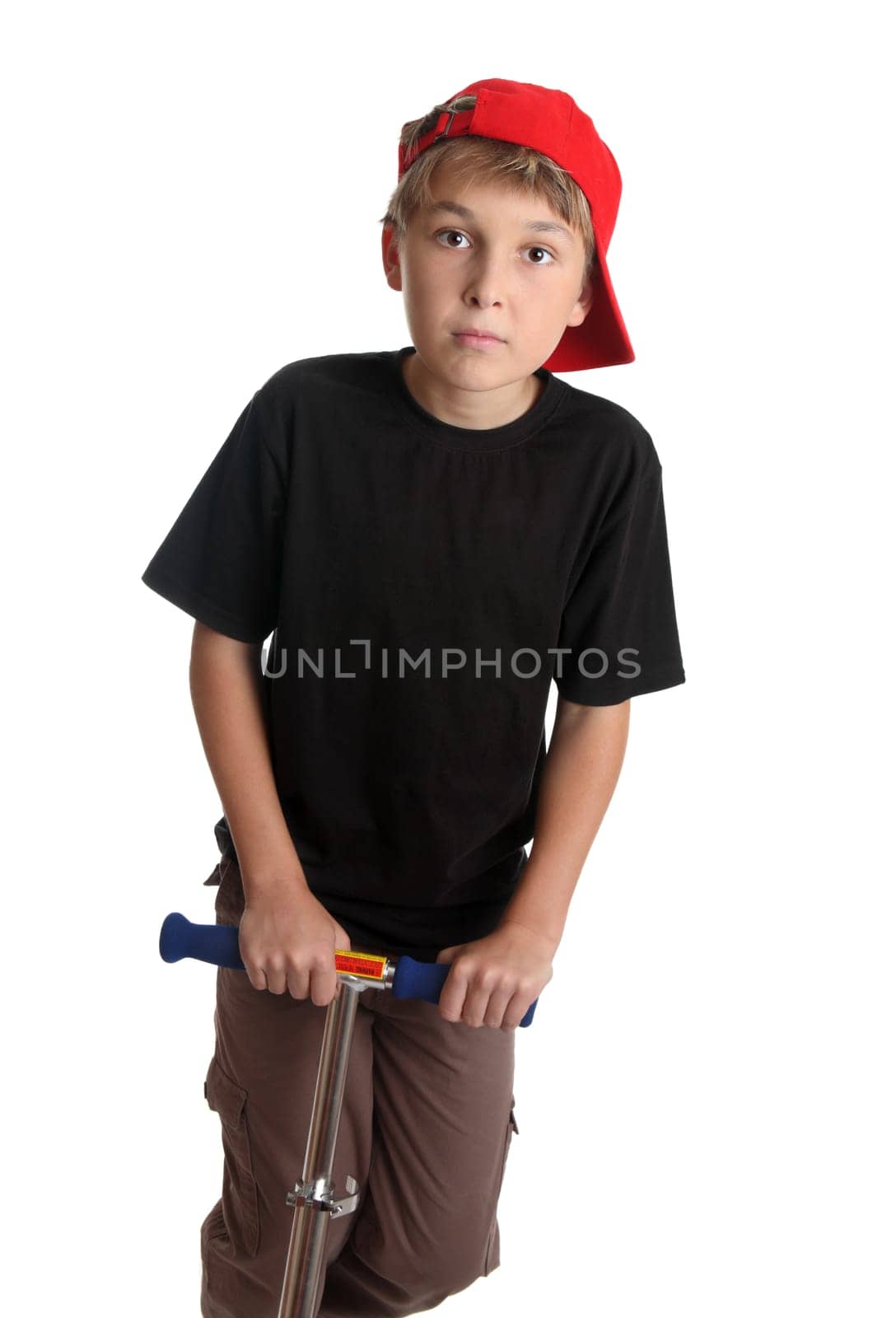 Child with scooter closeup