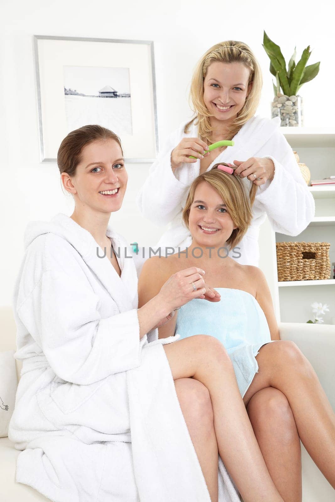 Three girlfriends enjoy wellness