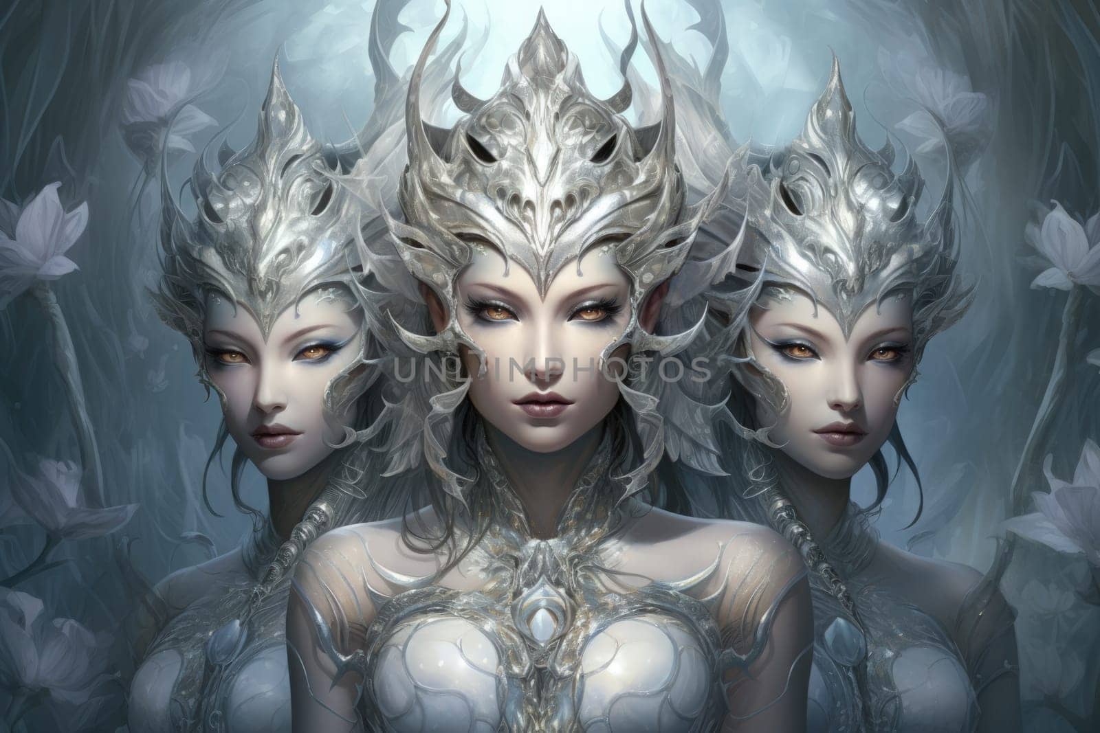 Stunning mythical creatures with majestic presence and shimmering silver horns.