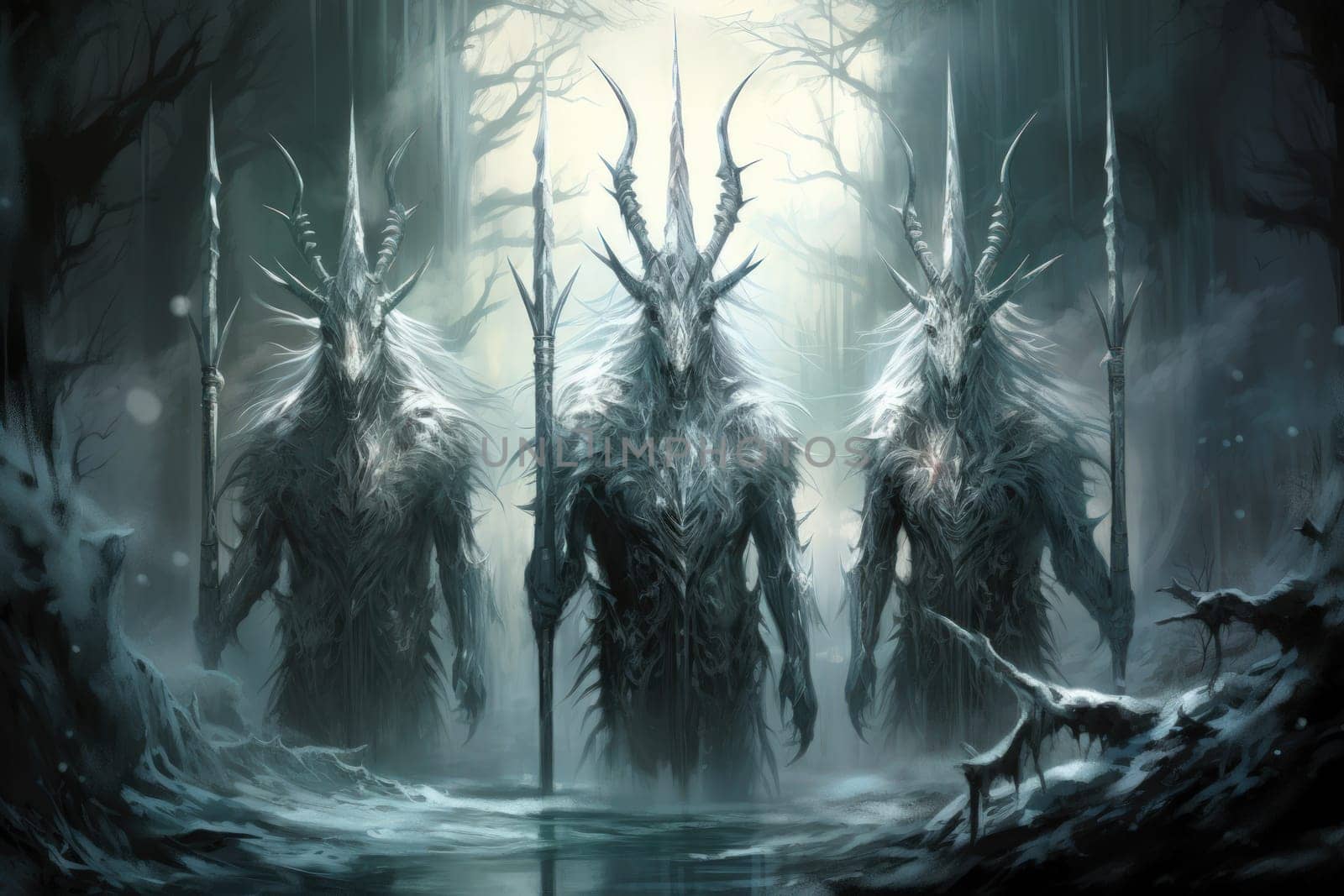 Stunning mythical creatures with majestic presence and shimmering silver horns.