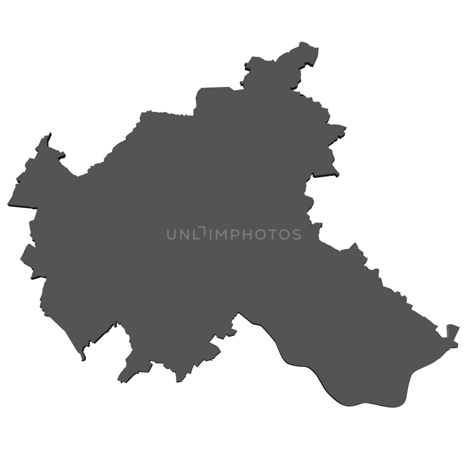Map of Hamburg - isolated