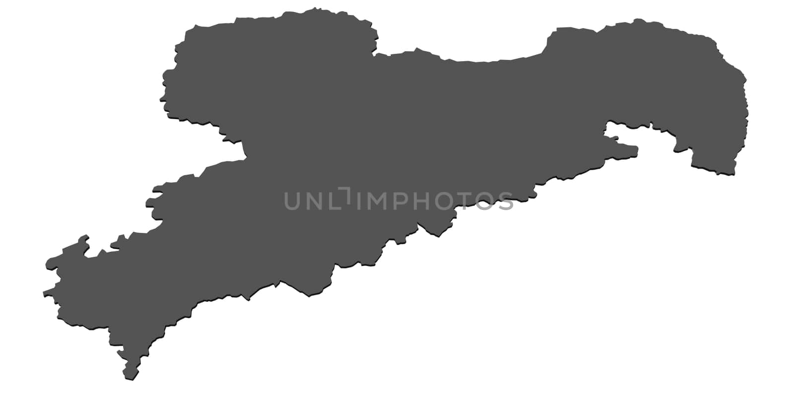 Map of Saxony - Isolated