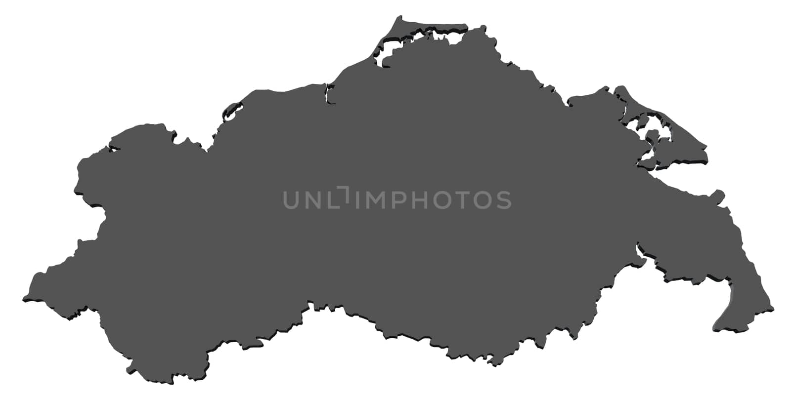 Map of MeckVorpommern- isolated