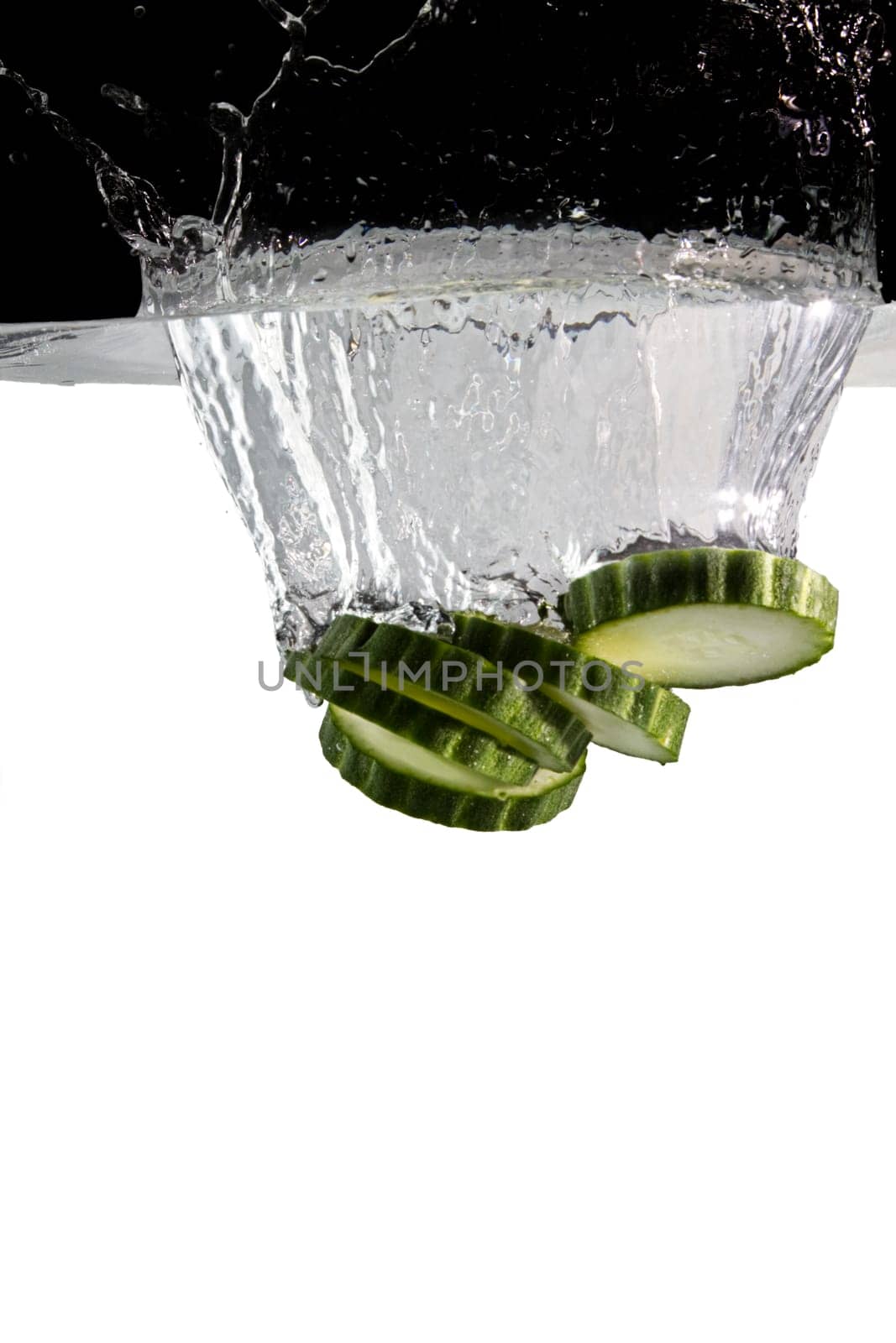 Cucumber slices in water