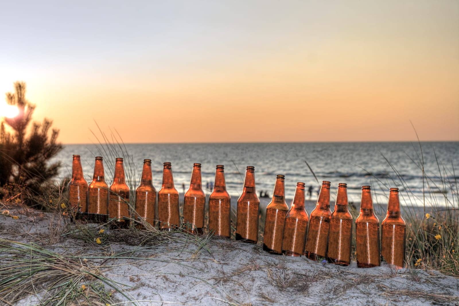 Bottles on the beach
