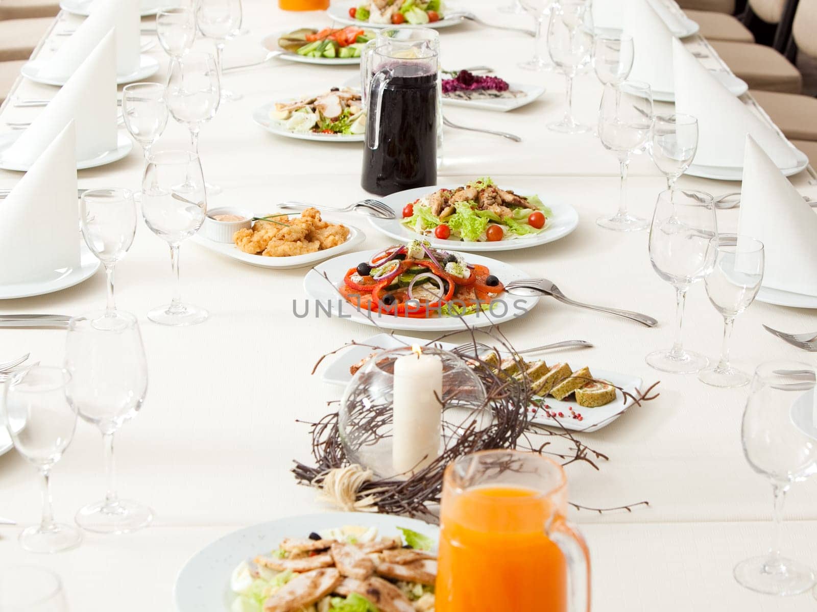 served restaurant table
