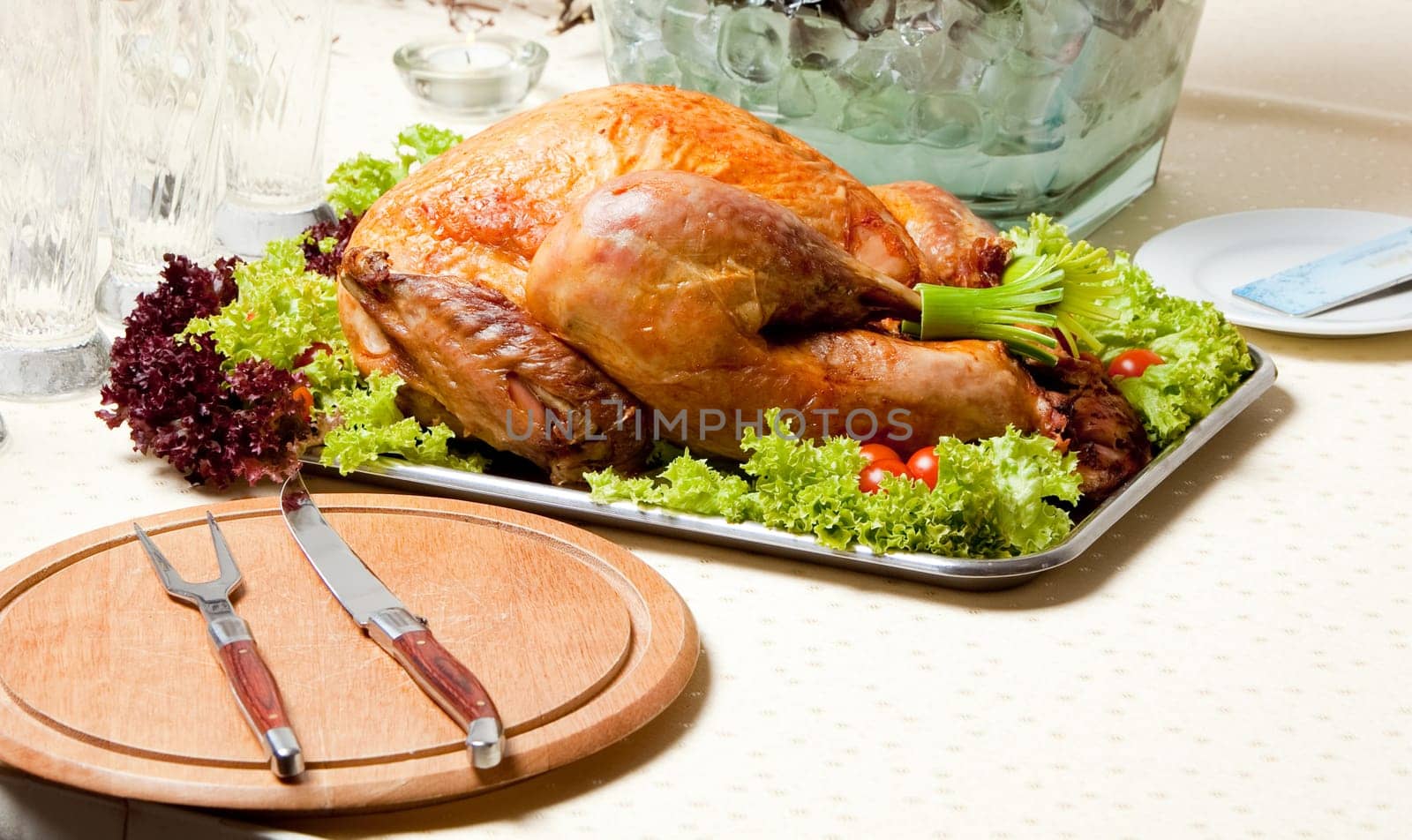 served restaurant table