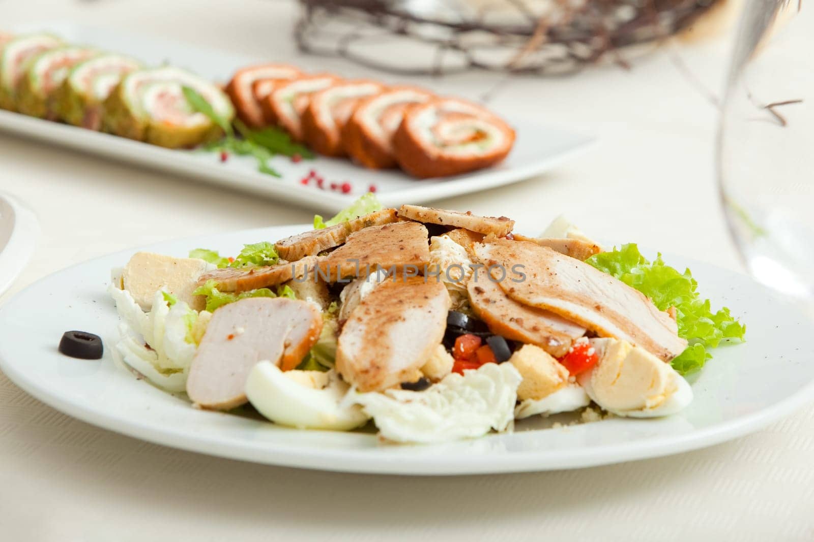 served restaurant table