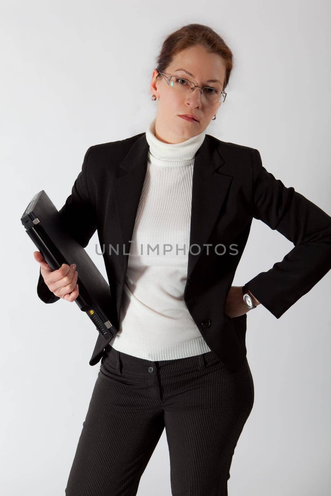 business woman with pocket level