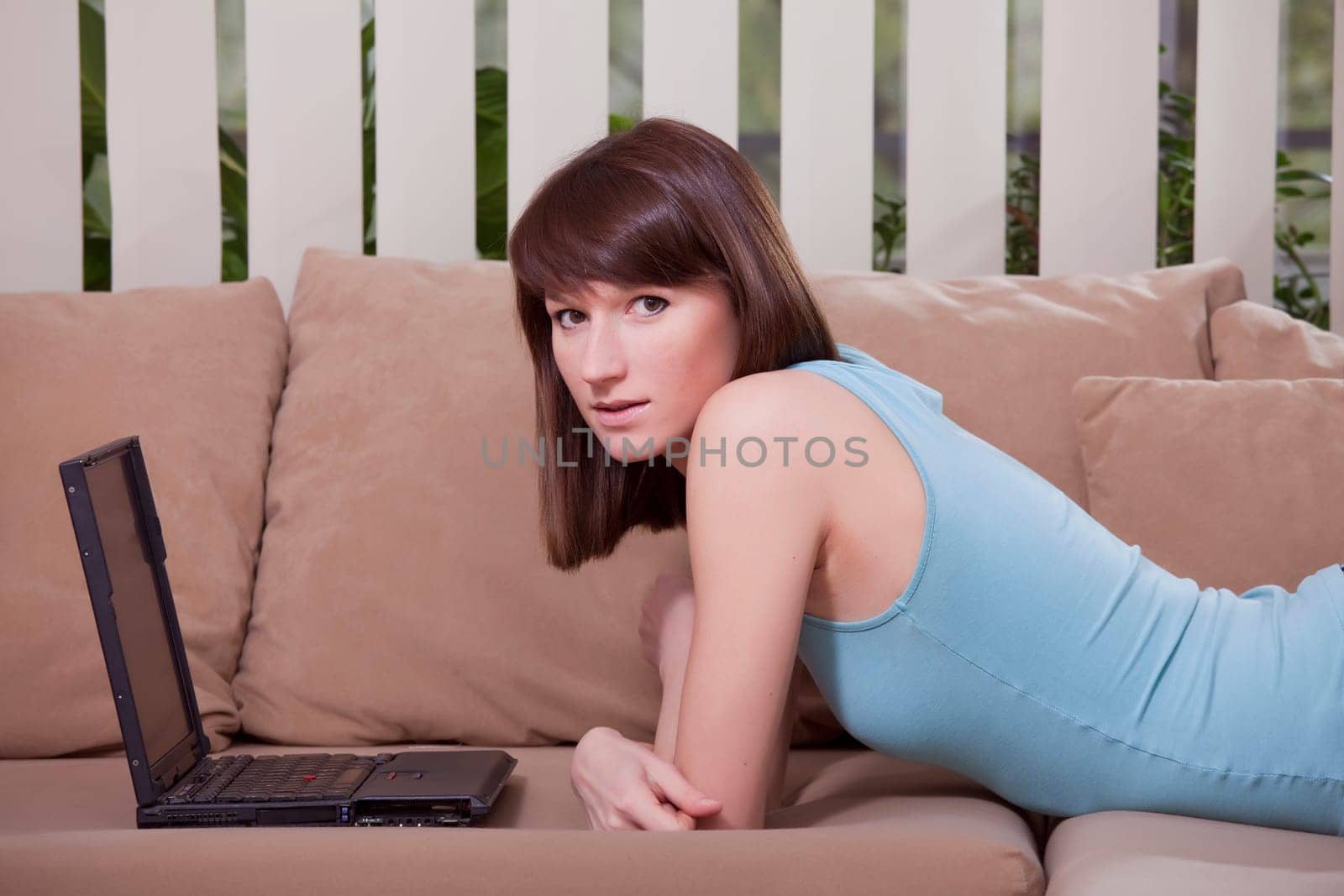 young woman with laptop