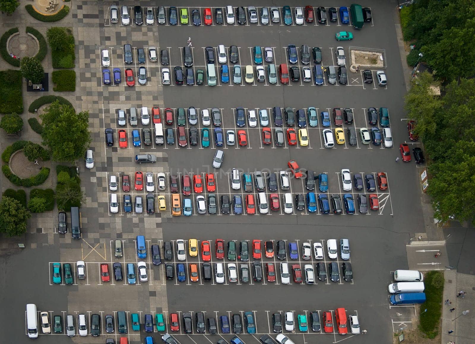 Car parking place from above
