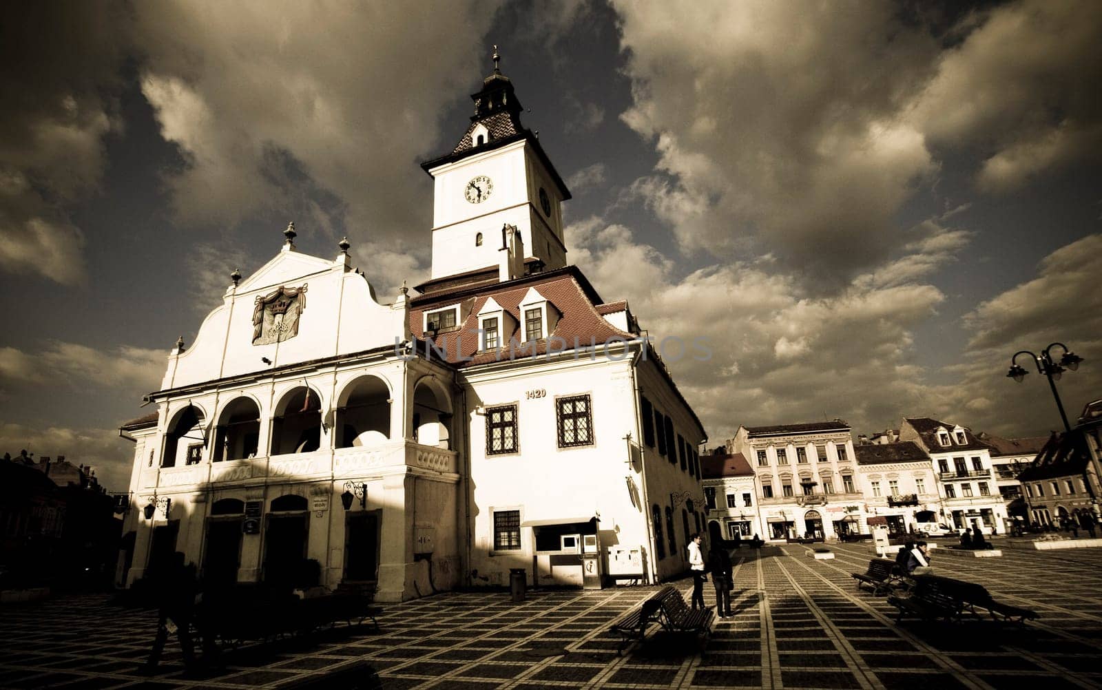 Vintage postcard from Brasov, Romania