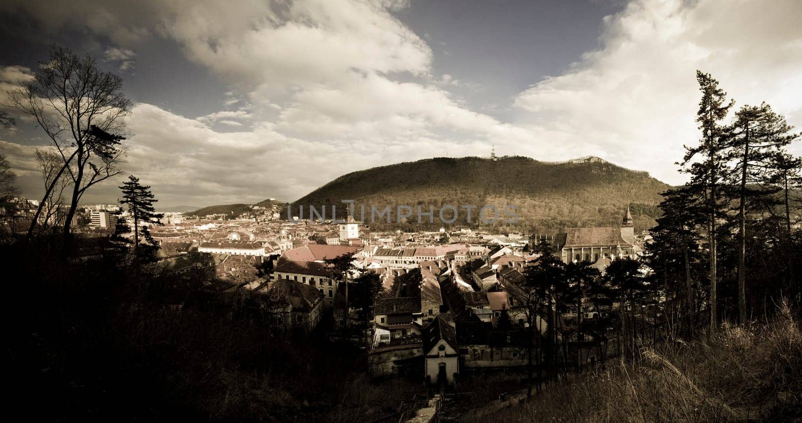 Vintage postcard from Brasov, Romania