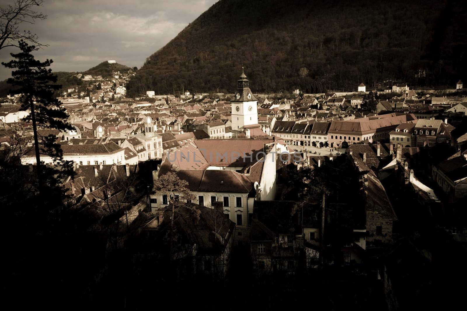 Vintage postcard from Brasov, Romania