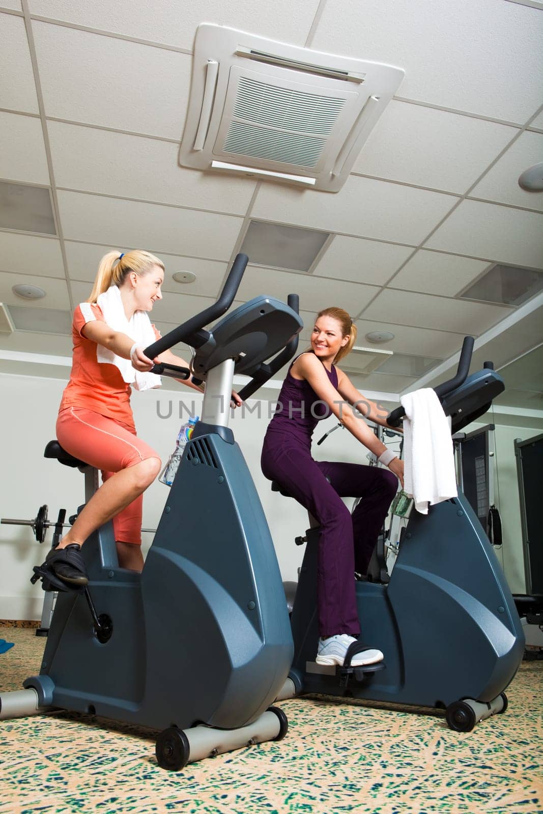 Two Young Women in Gym