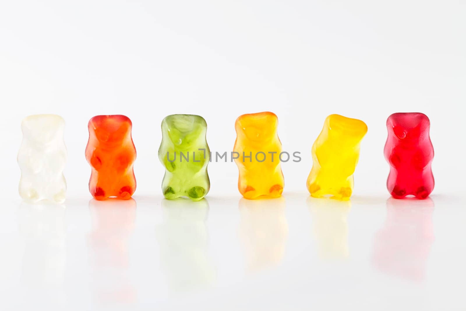 coloured rubber bear row