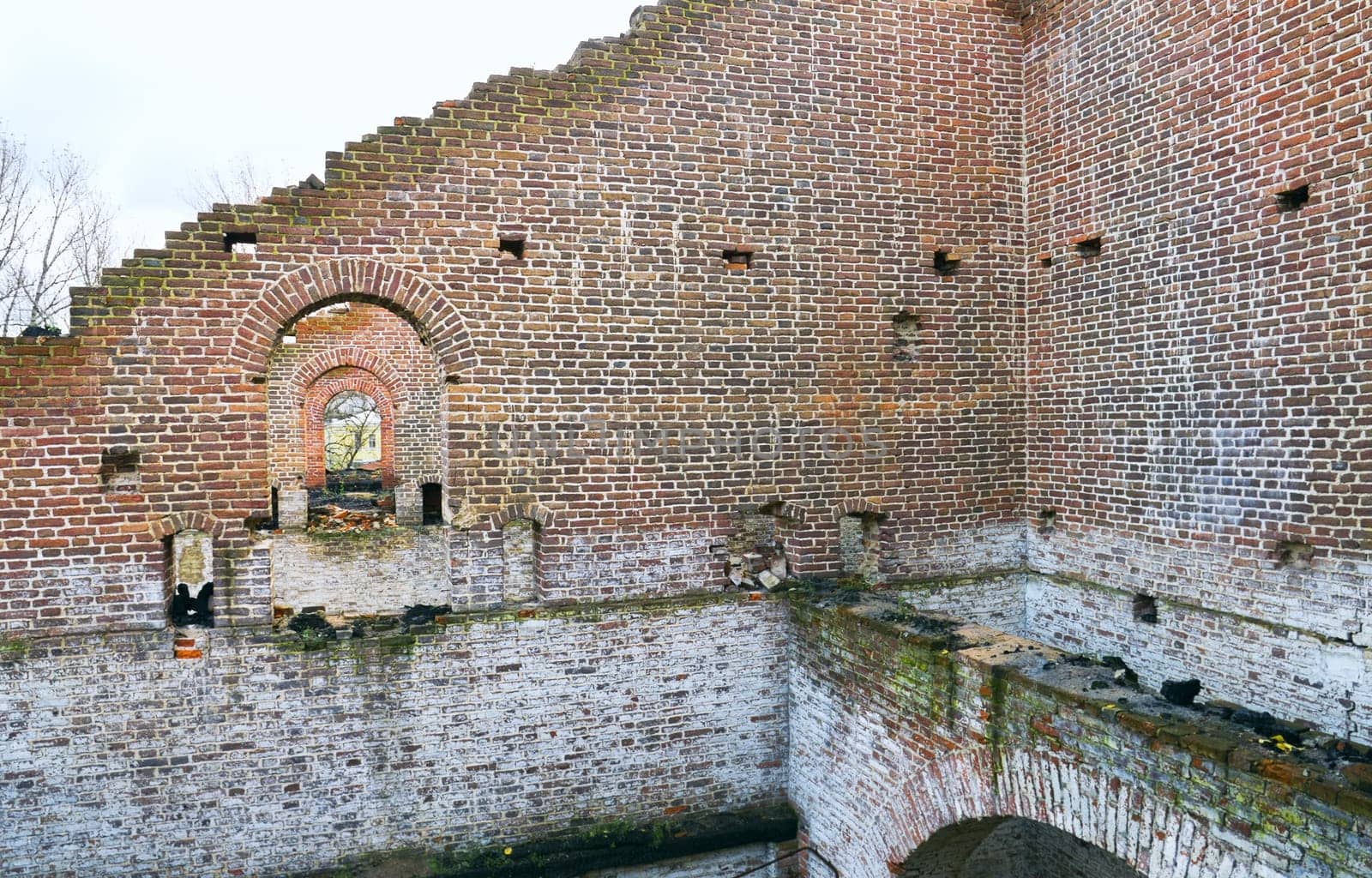 Ruins of Ancient Buildings on the New Holland Island in Saint Petersburg, Russia