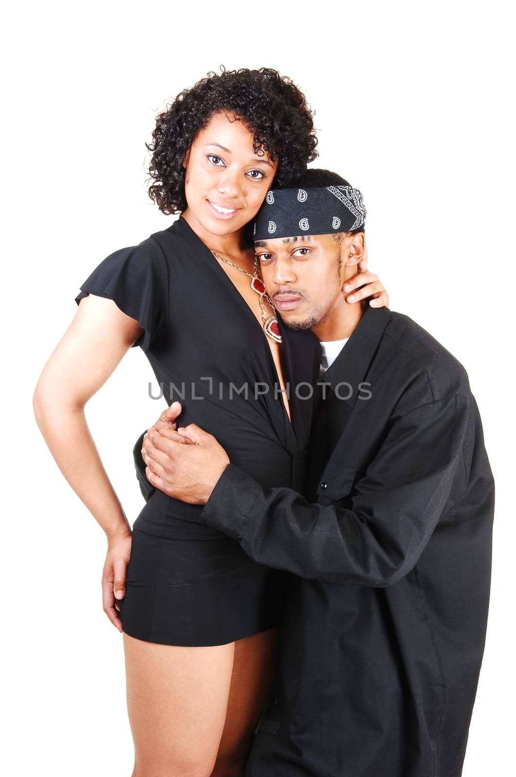Young Hispanic and black couple.