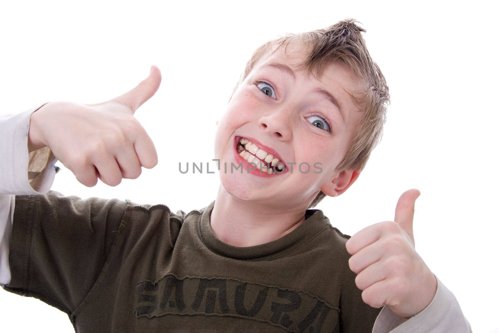 Boy Gives Both Thumbs Up wd697