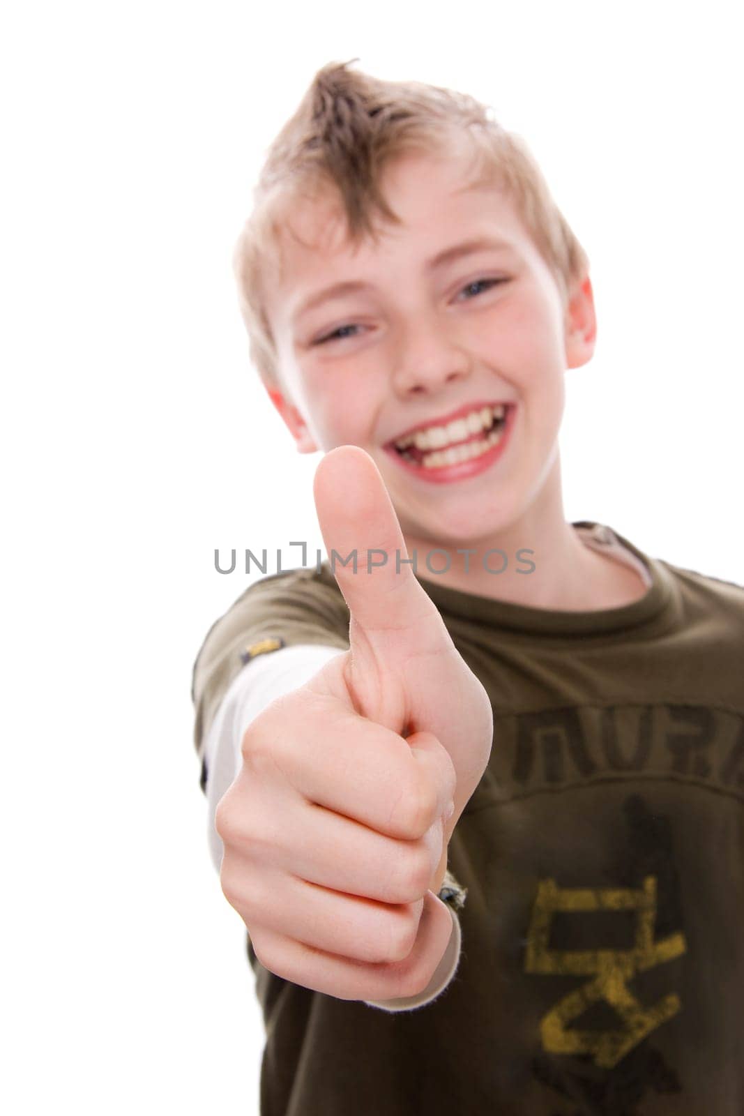 Boy gives the thumbs up wd696