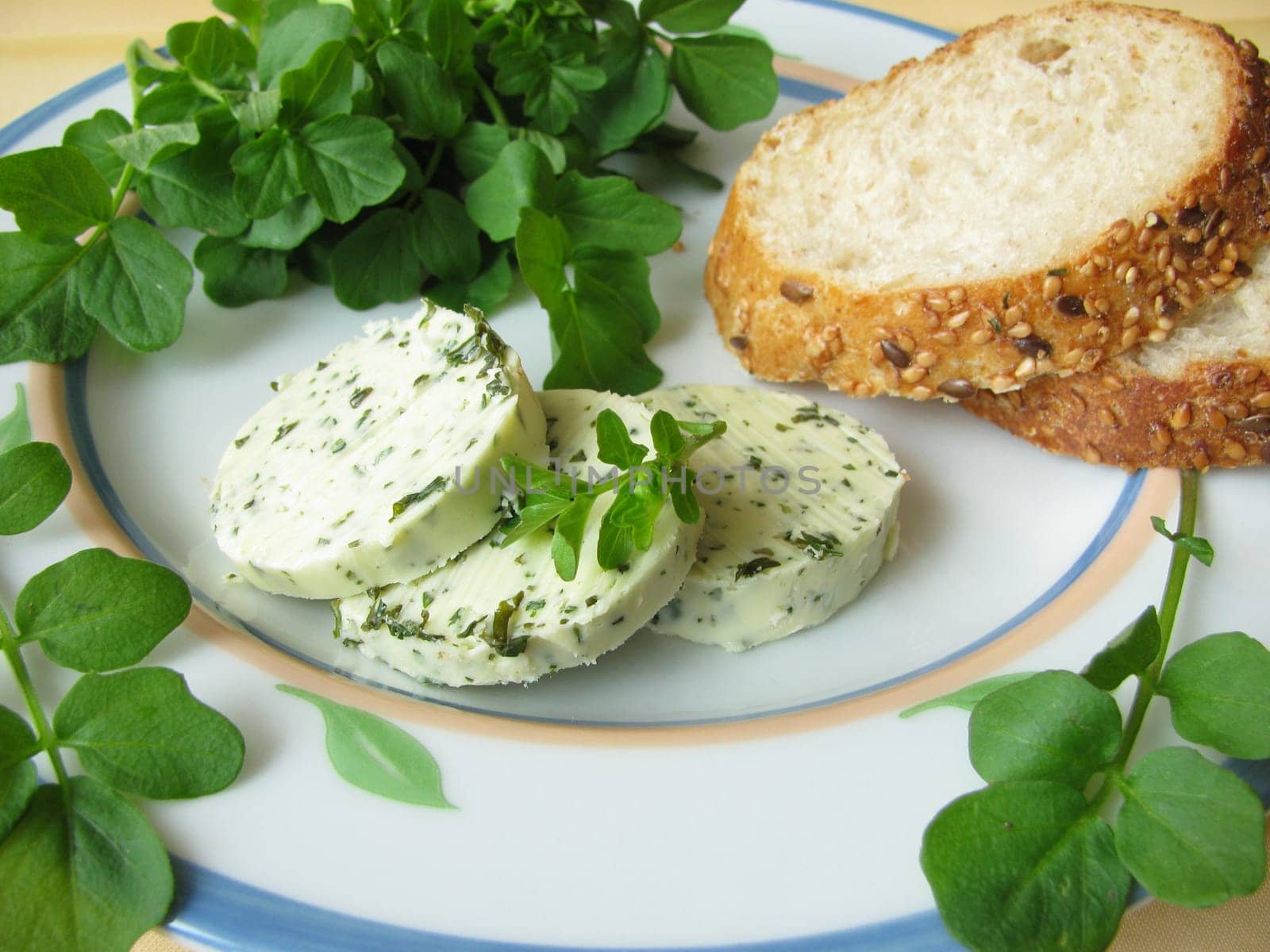Herb butter with watercress