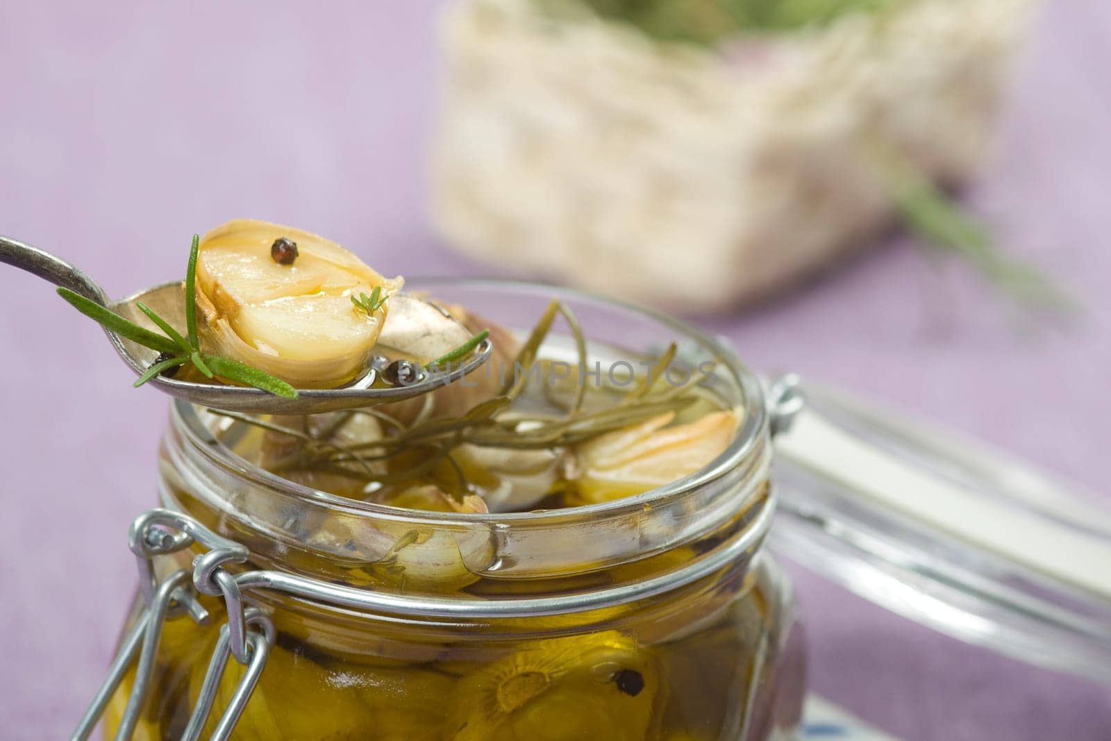 Garlic on spoon