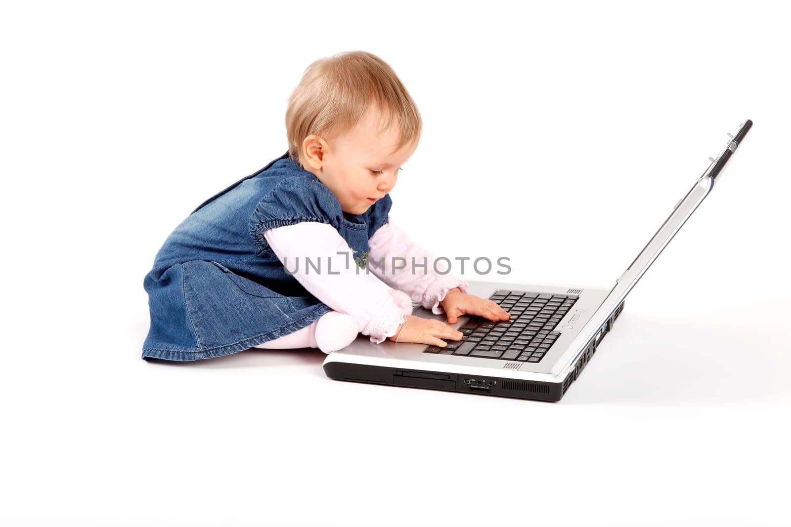 Working on the computer across