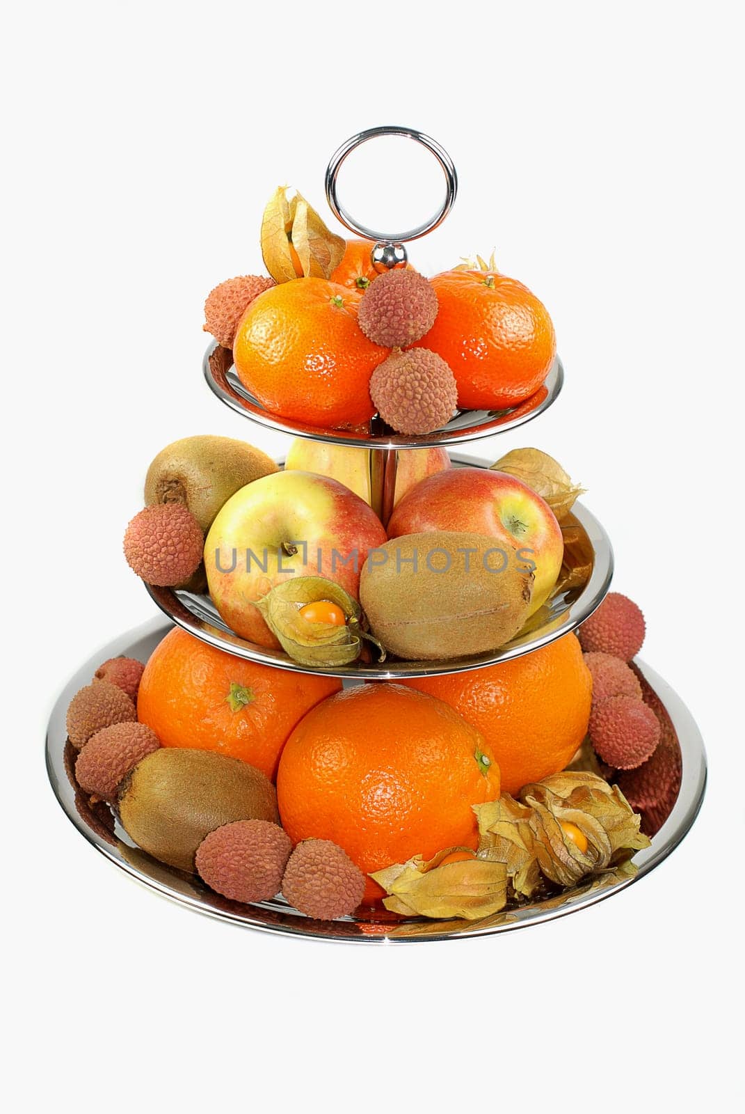 Cake stand with fruit