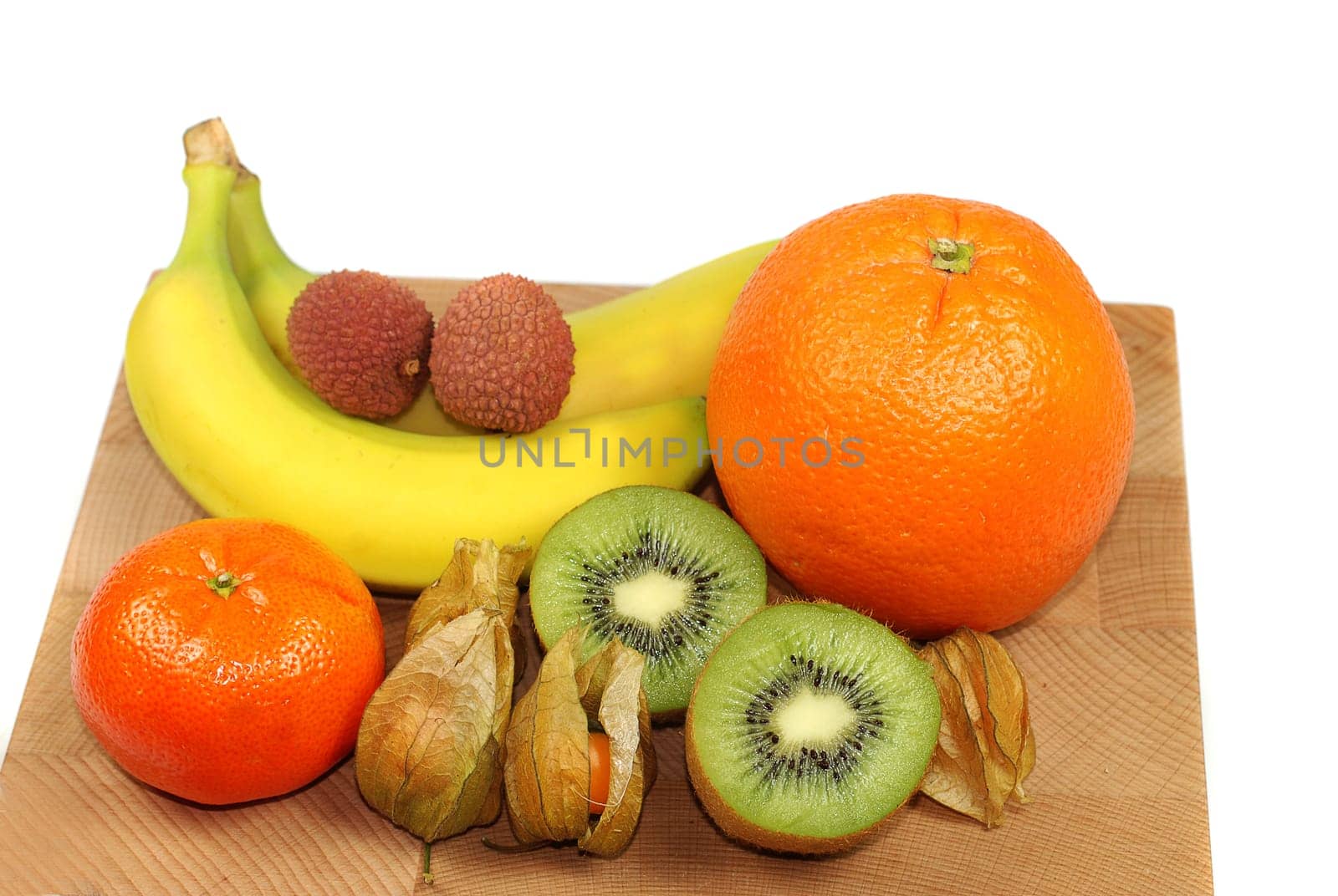 Winter fruit on a wooden board