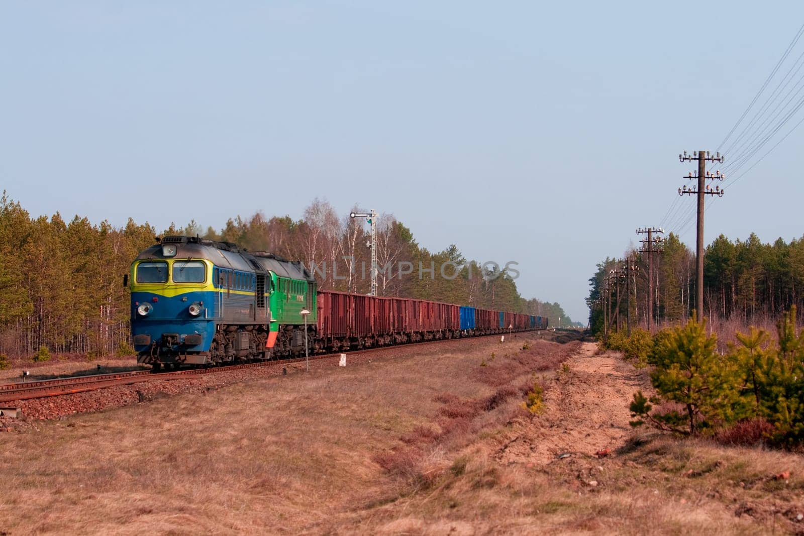 Freight diesel train