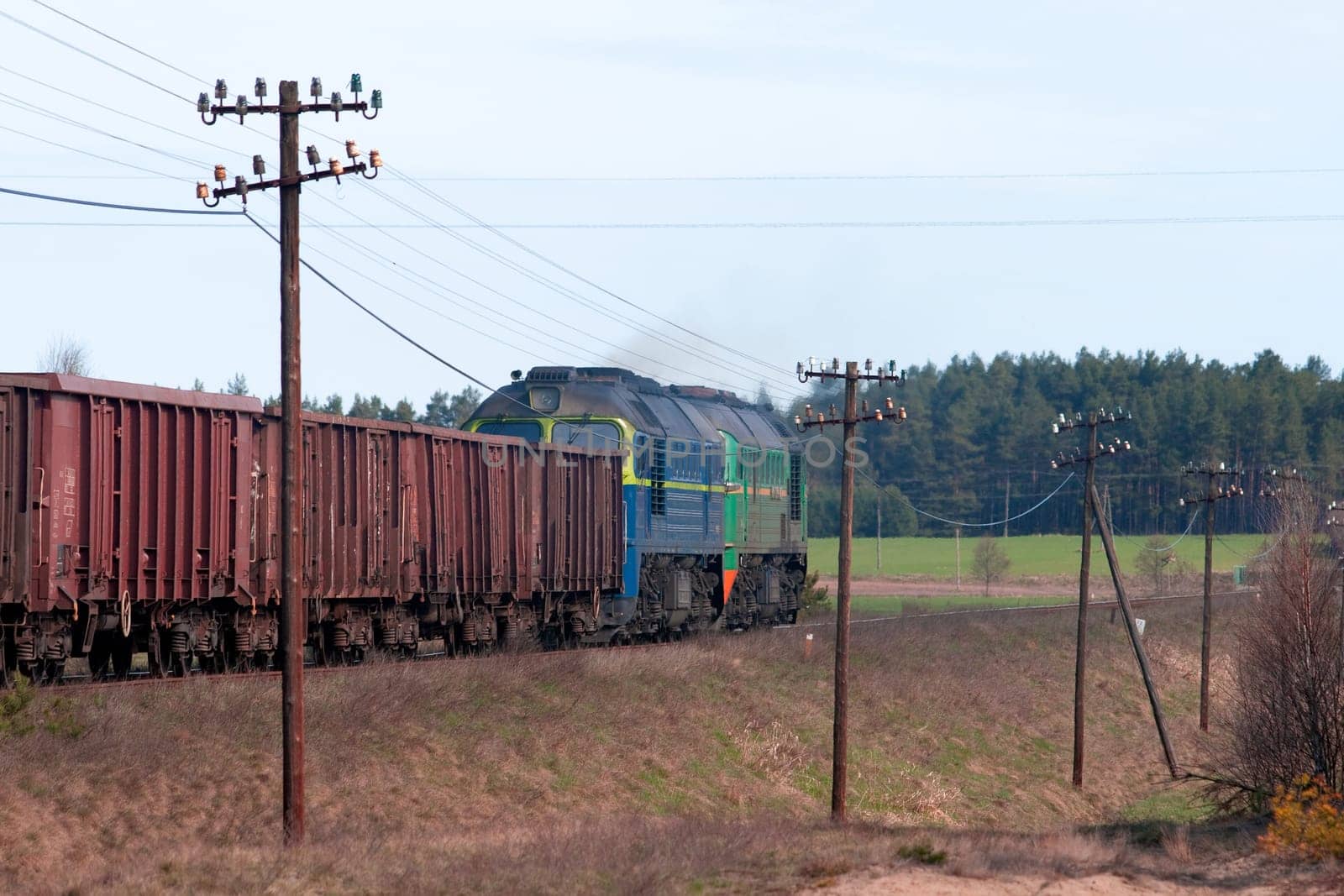 Freight diesel train