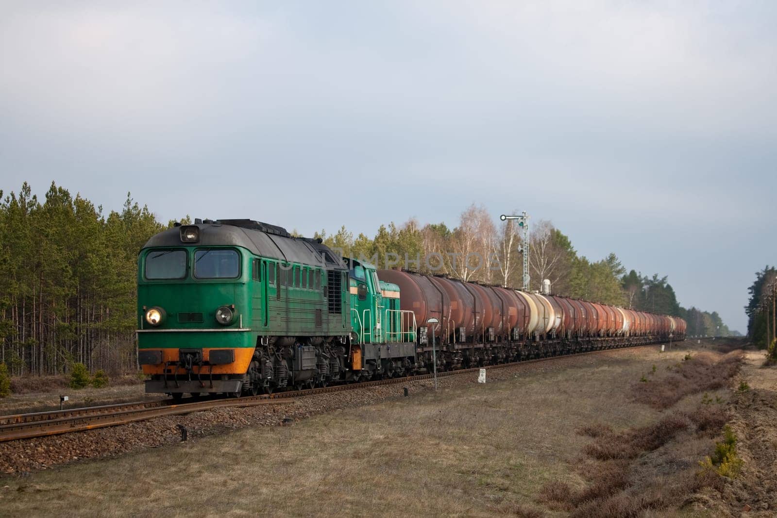 Freight diesel train