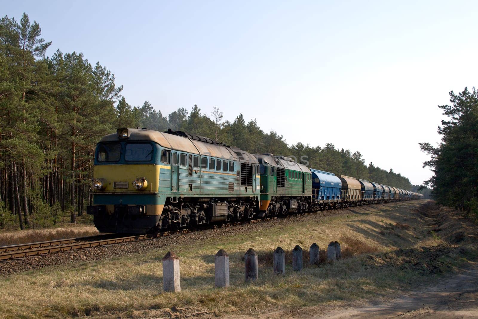 Freight diesel train