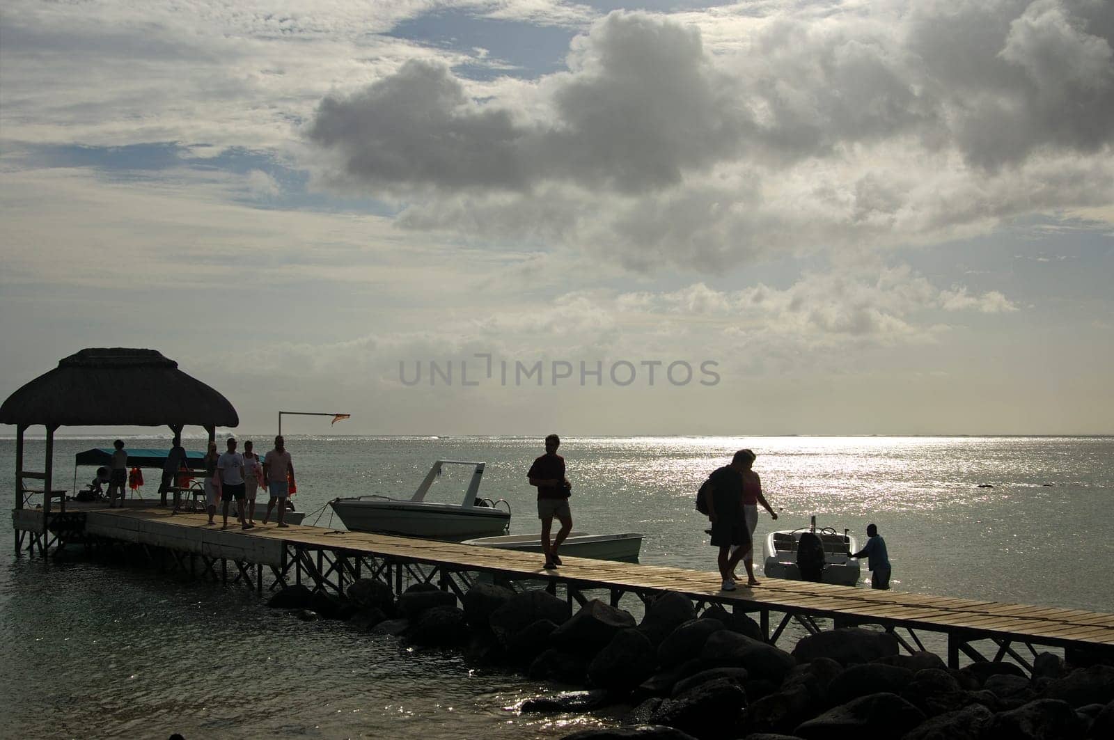 Boat mooring on the south coast of Mauritius