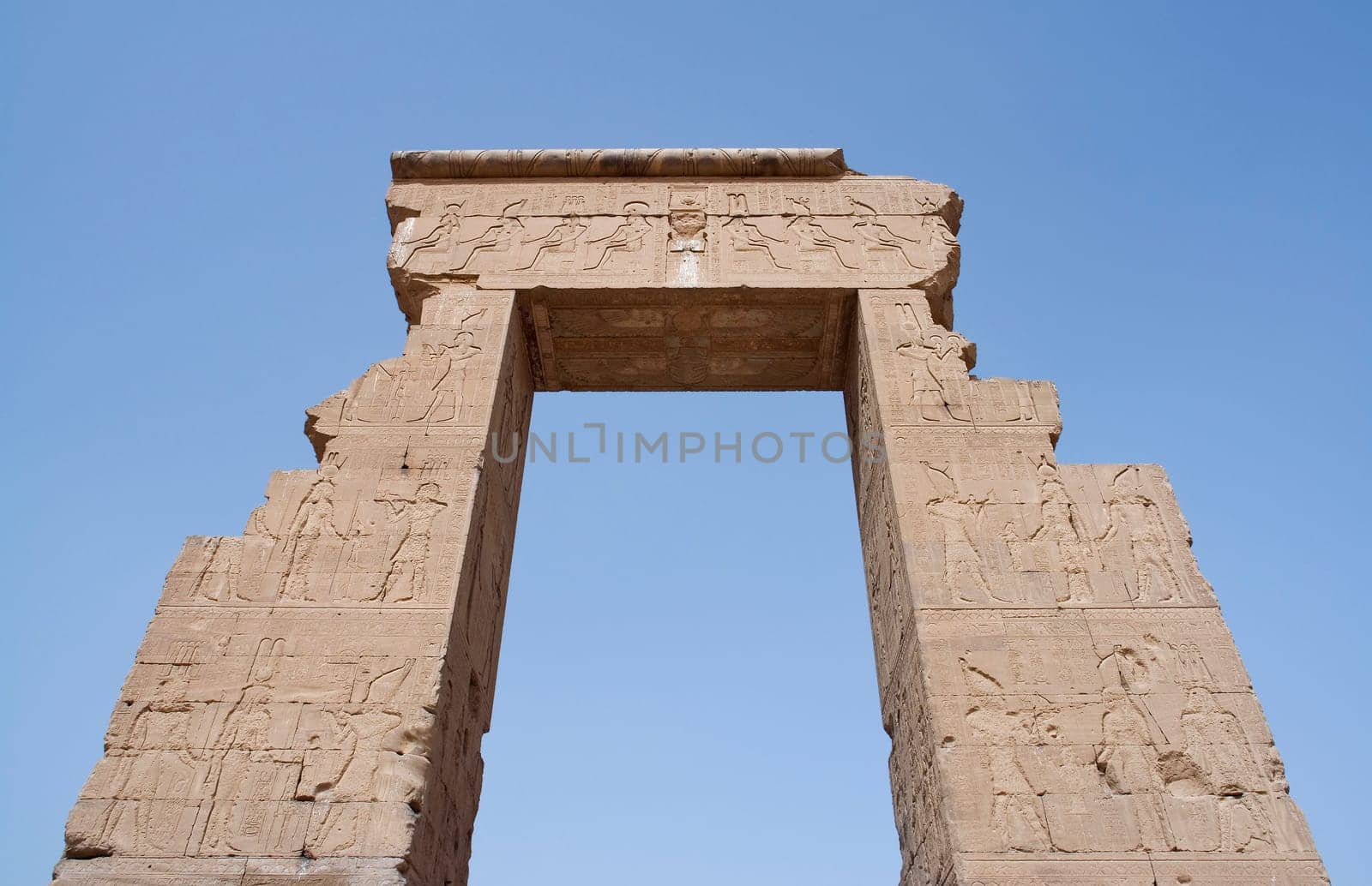 The gate of the temple in Dendera in Egypt