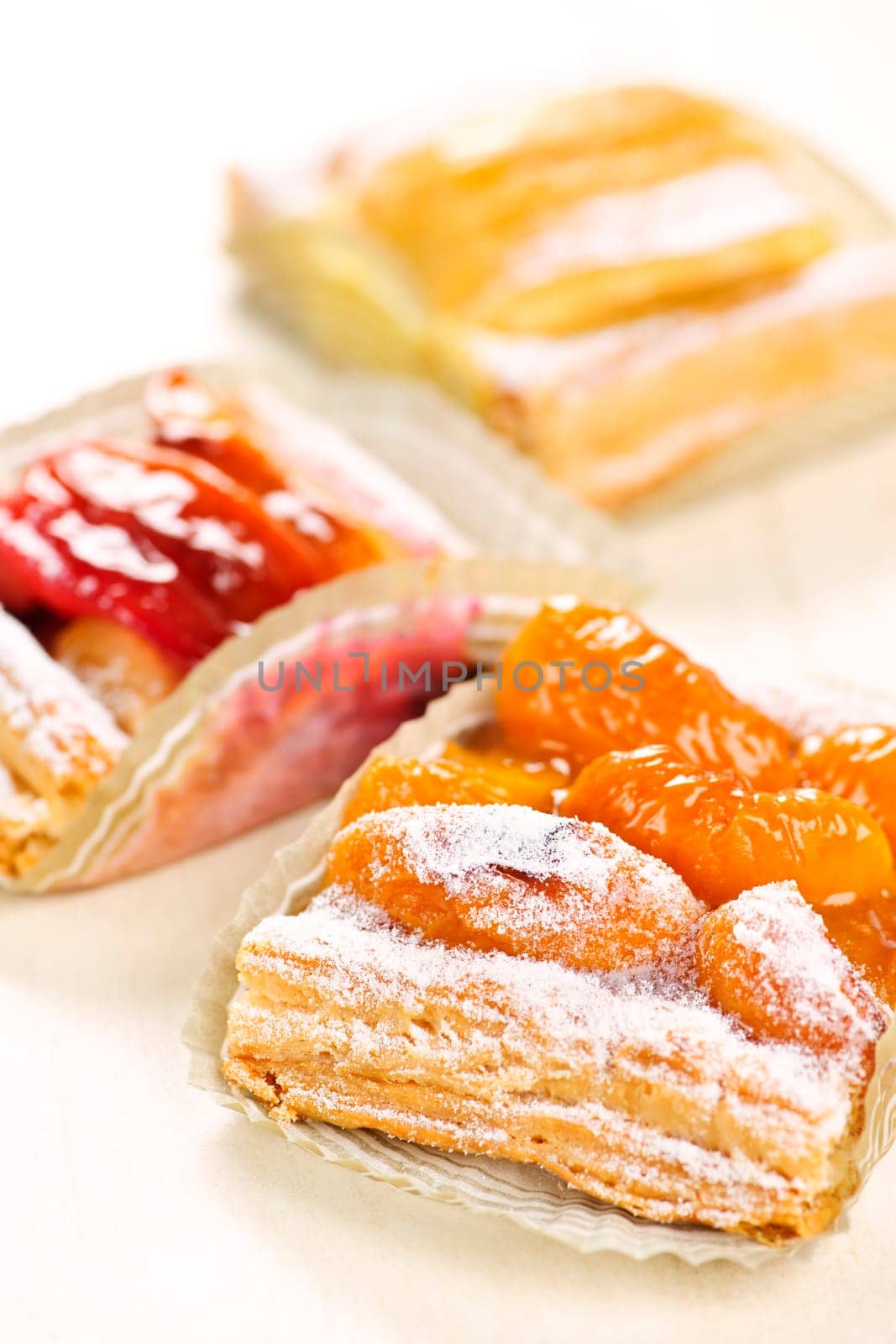 Pieces of fruit strudel