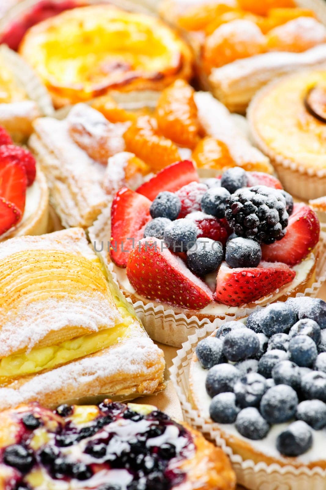 Assorted tarts and pastries