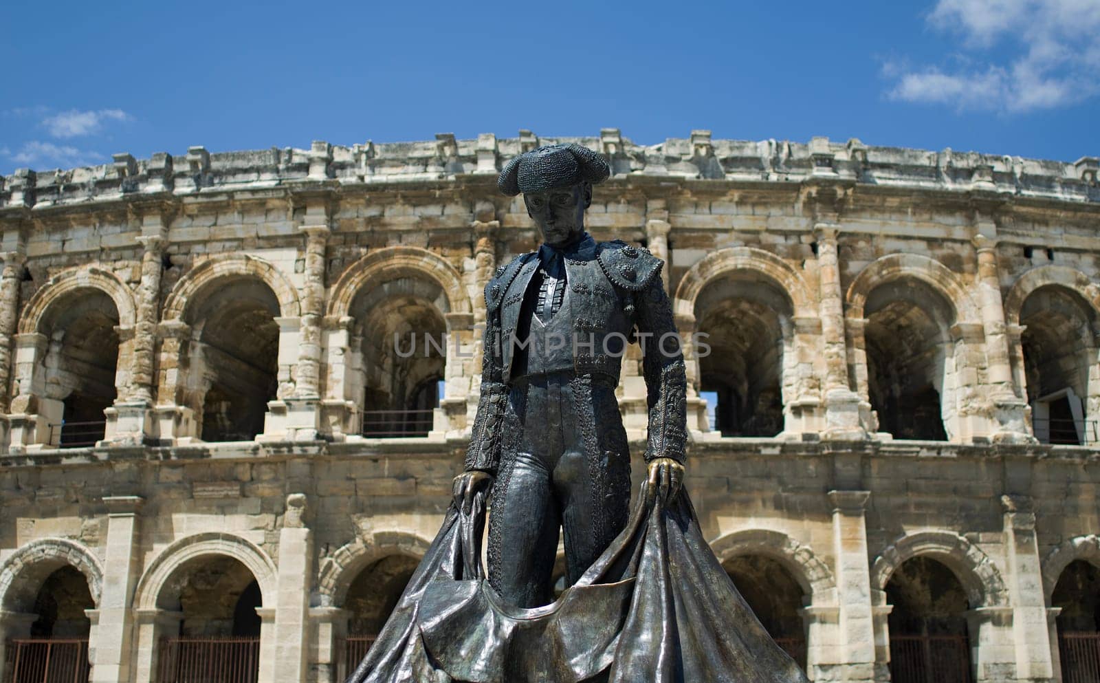 The torero in front of the arena in Nîmes