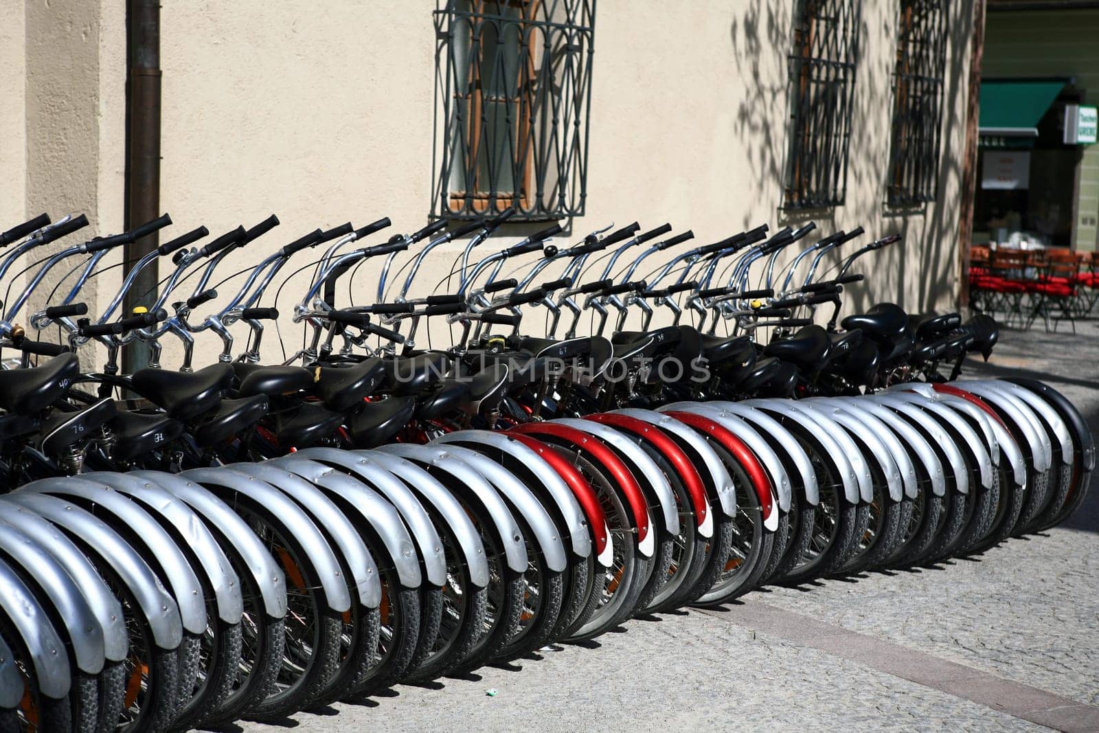 Station with rental bicycles
