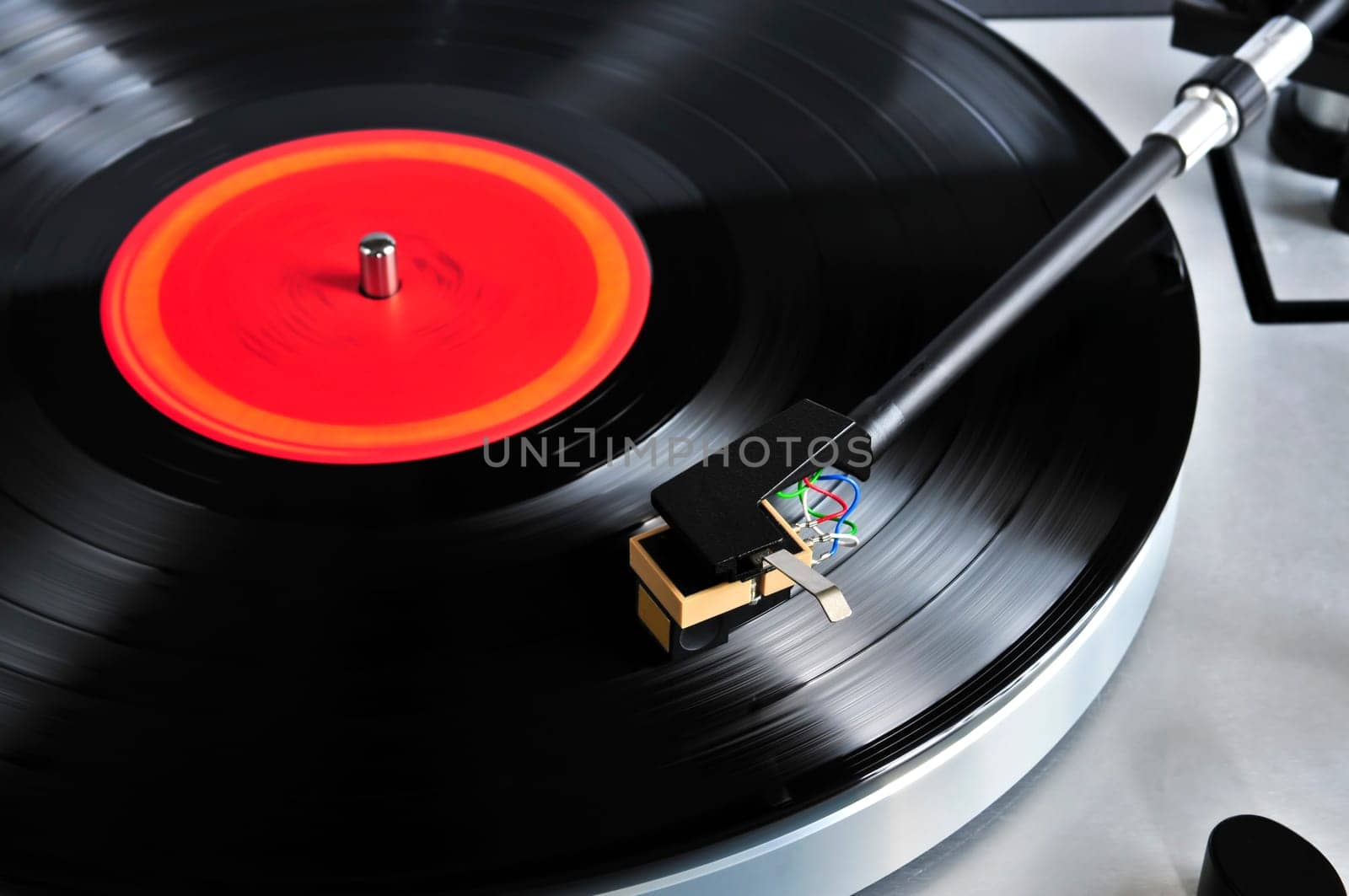 Record on turntable