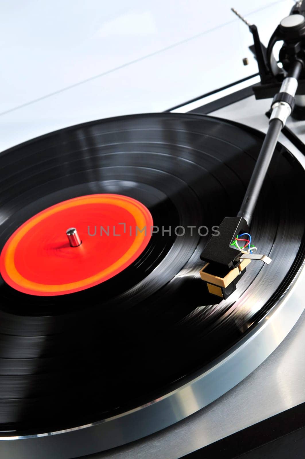 Record on turntable