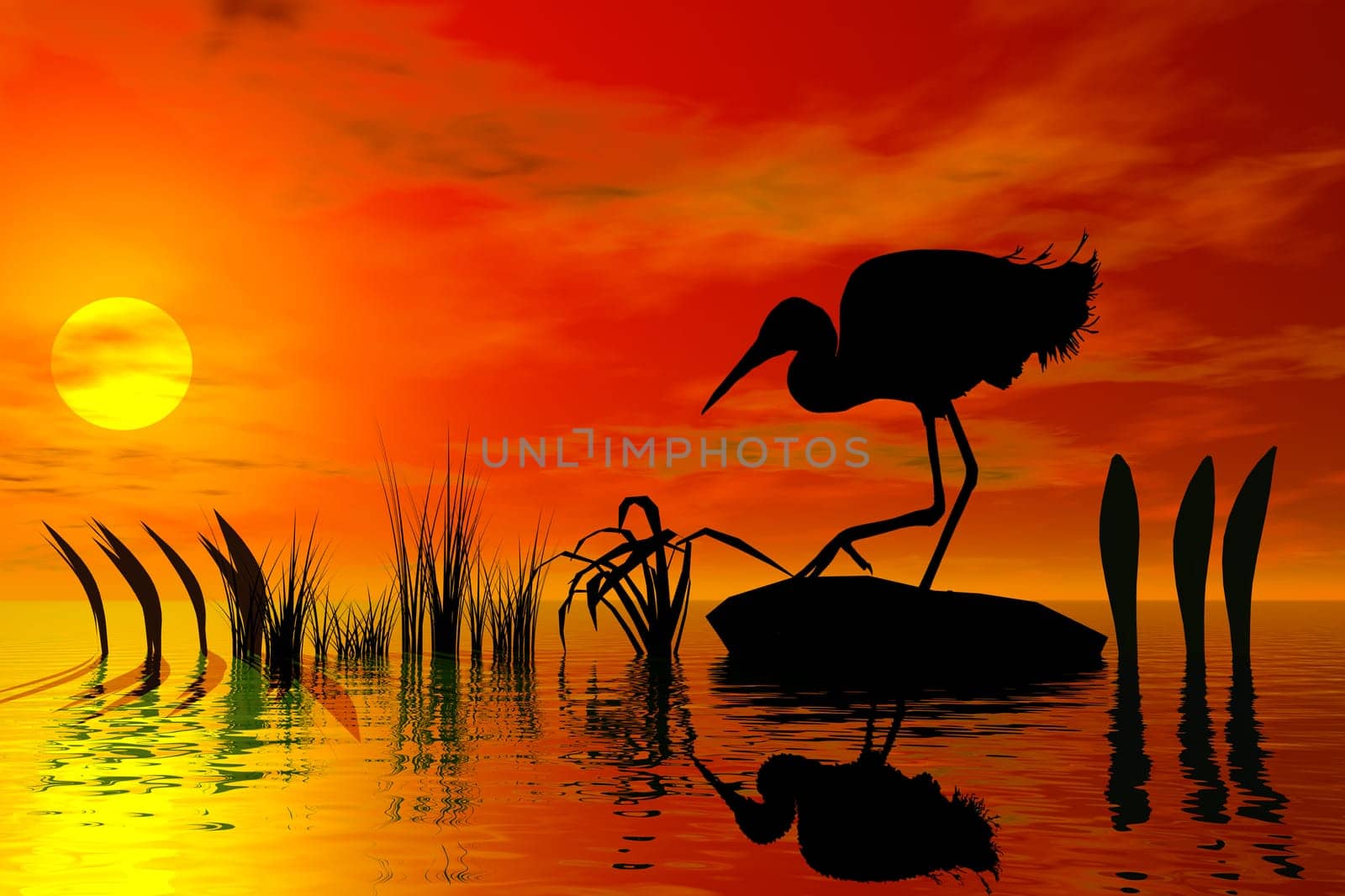 Paper Cut Heron