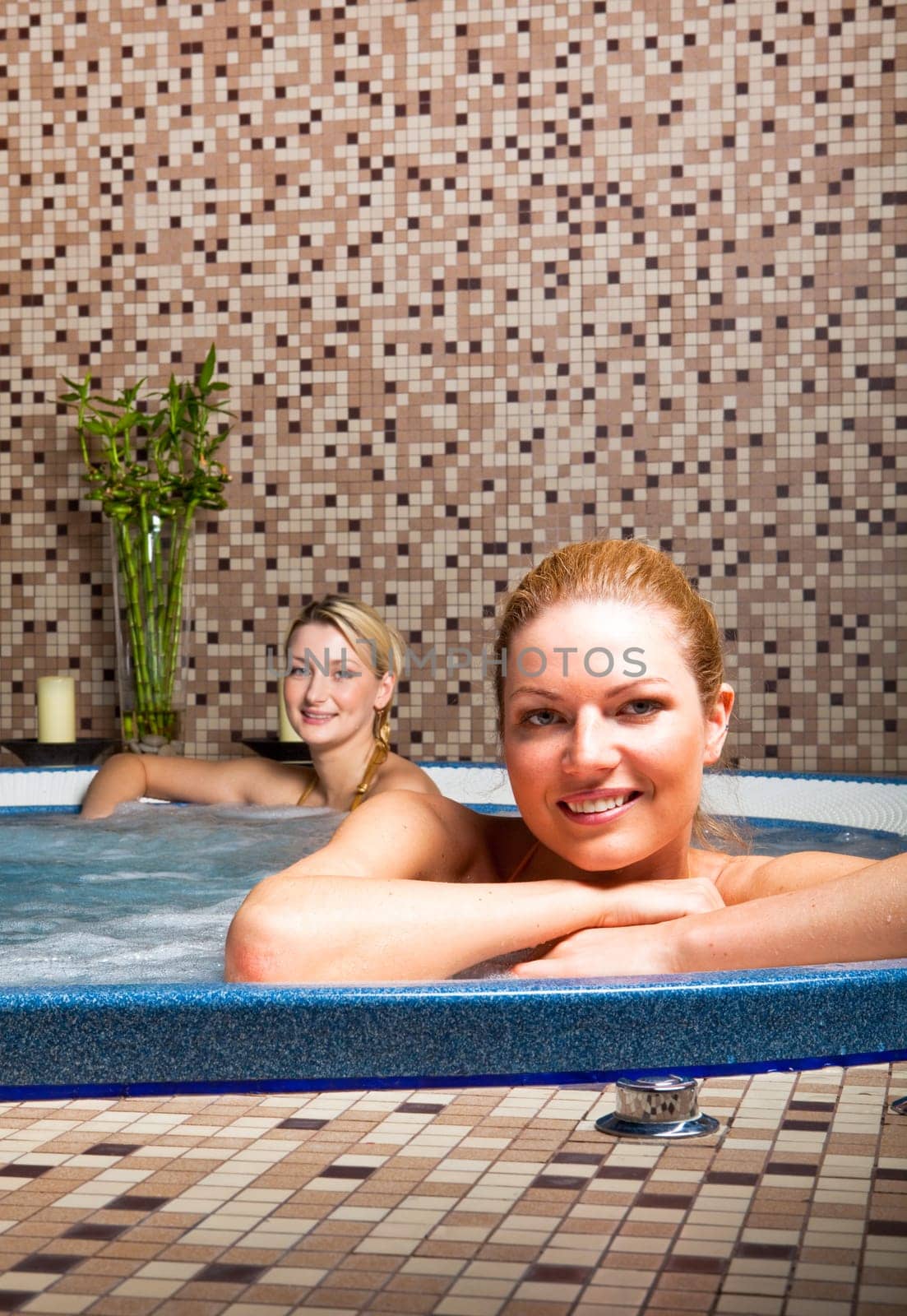 Two Young Women in Hot Tub