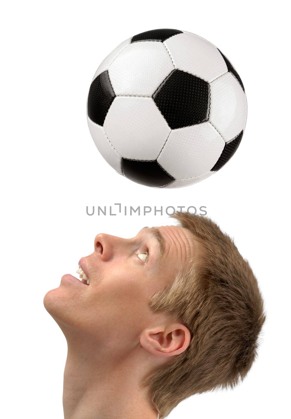 Footballer shows off his header skills