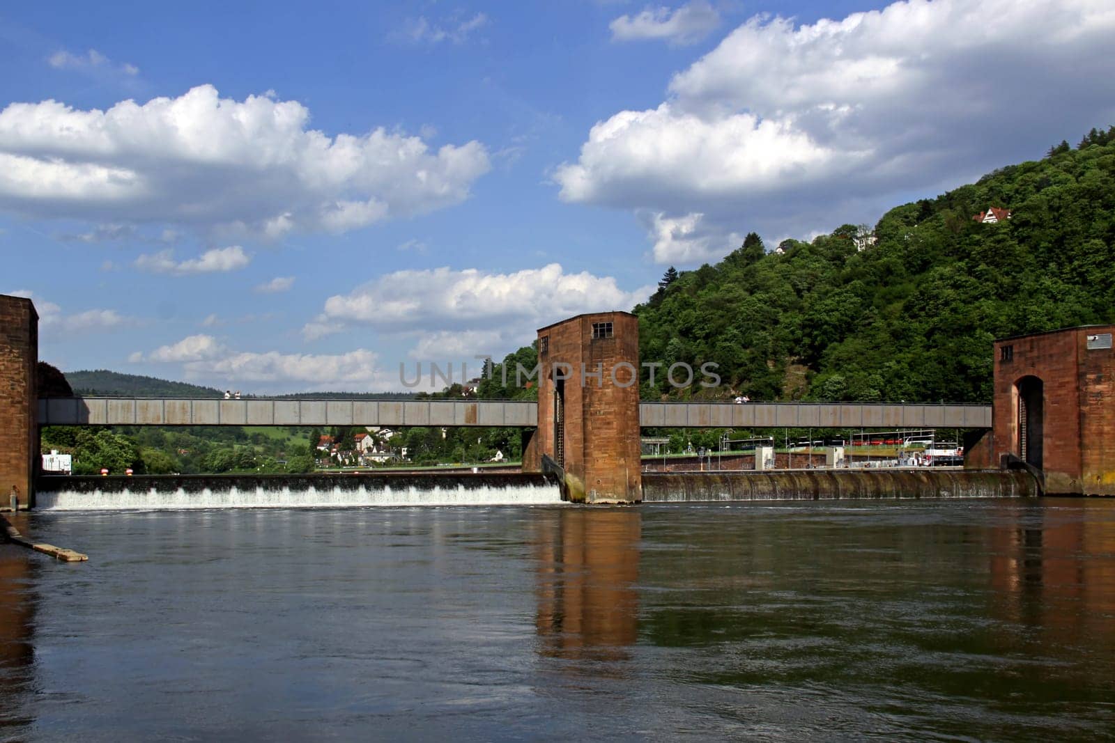 Weir footbridge at the Karlstor weir