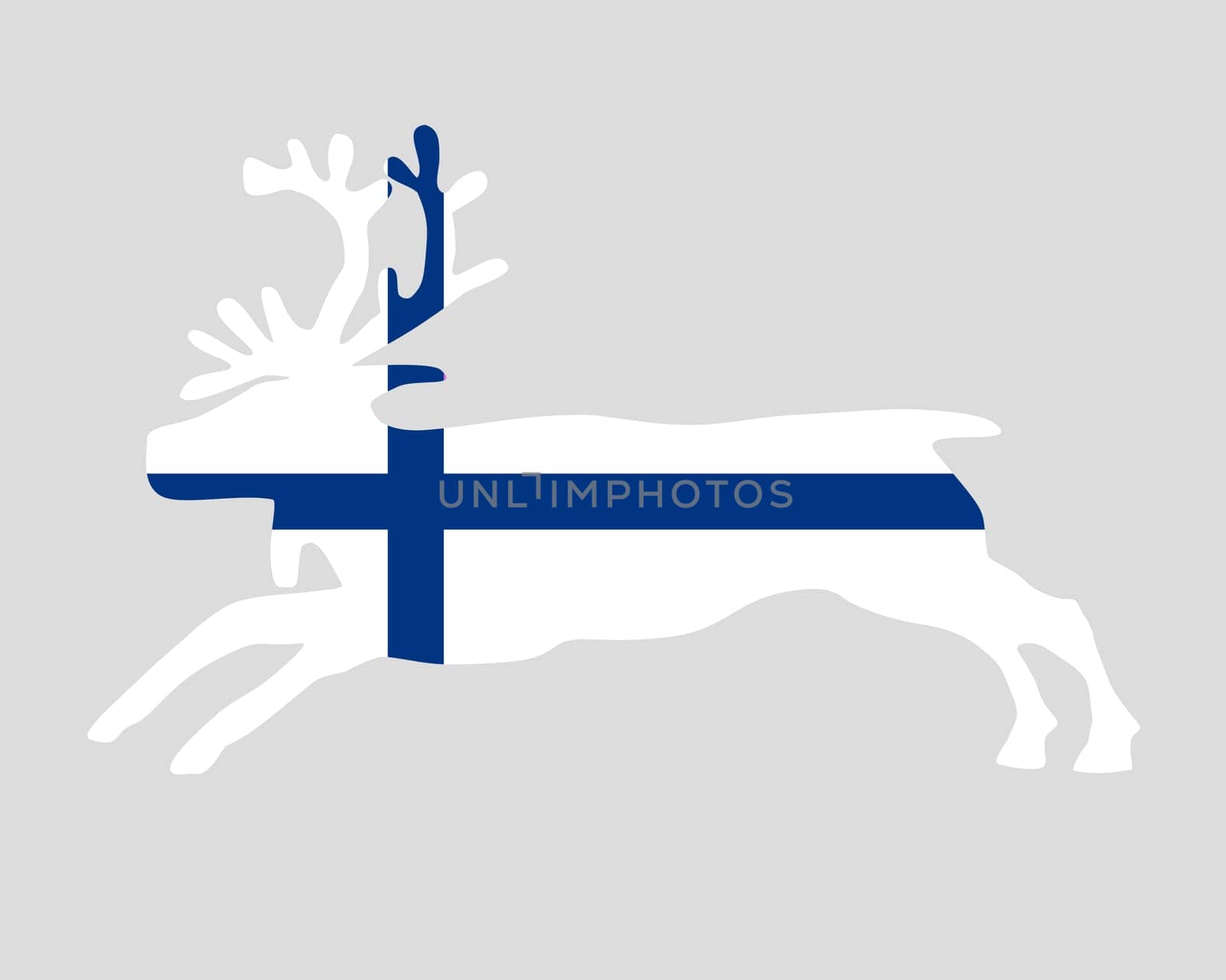 Reindeer and Finland flag