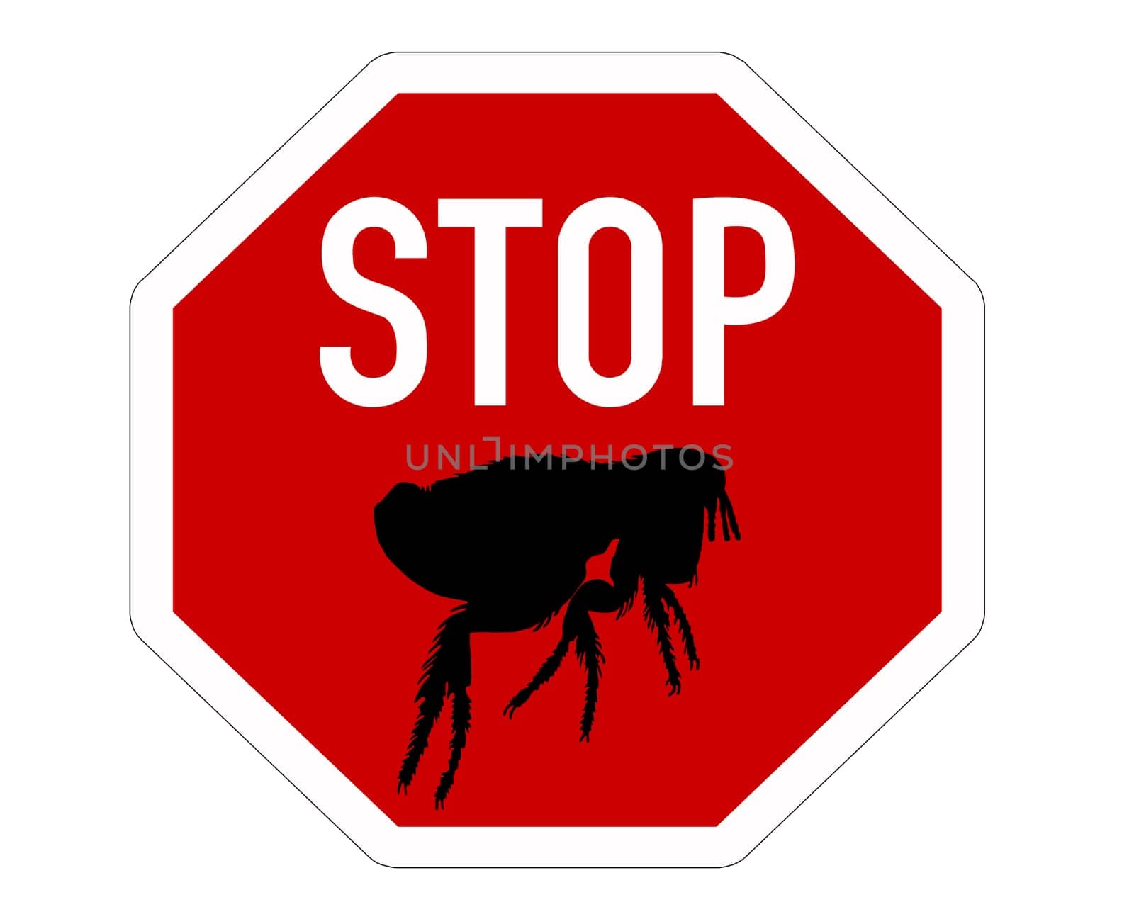 Stop sign for fleas