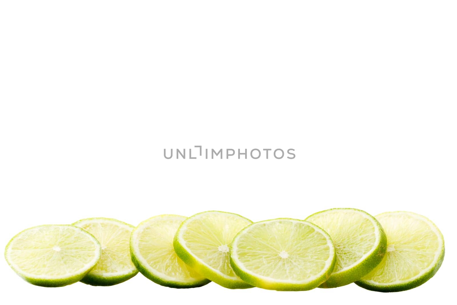 A row of lime slices