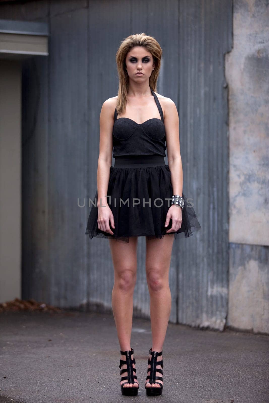 Fashion Model in Little Black Dress
